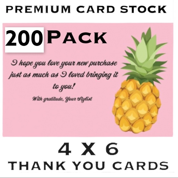 200 4X6 Pineapple Thank You Cards - Picture 2 of 3